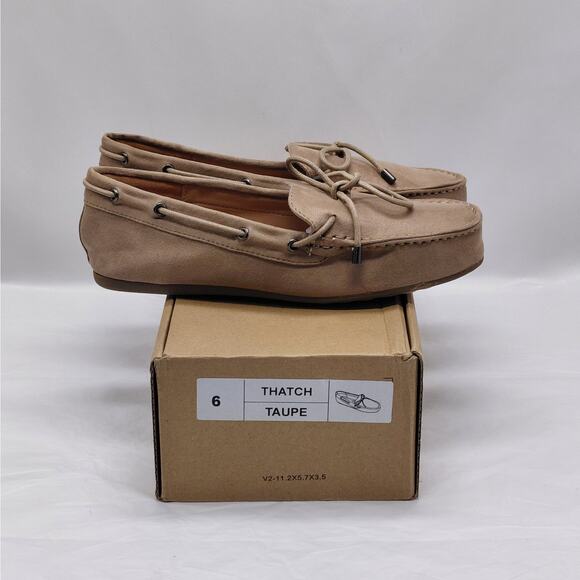 Journee Collection Womens 6 Thatch Taupe Moccasin Loafer Flats Slip On Comfort - Picture 1 of 10